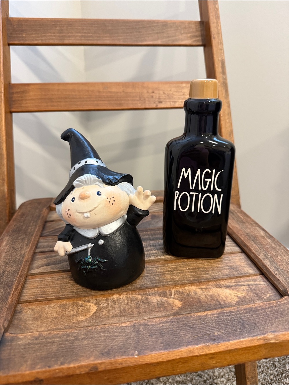 Rae Dunn Magic Potion Bottle & Halloween Witch Figurine Set